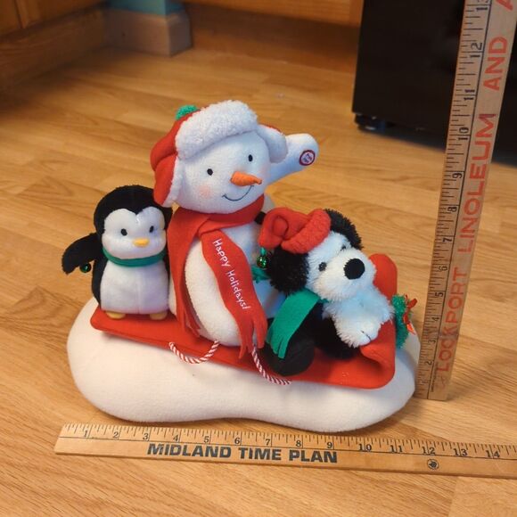 Hallmark Jingle Pals Snow What Fun Musical Plush Snowman Penguin Dog Sleigh Sled - Picture 4 of 6